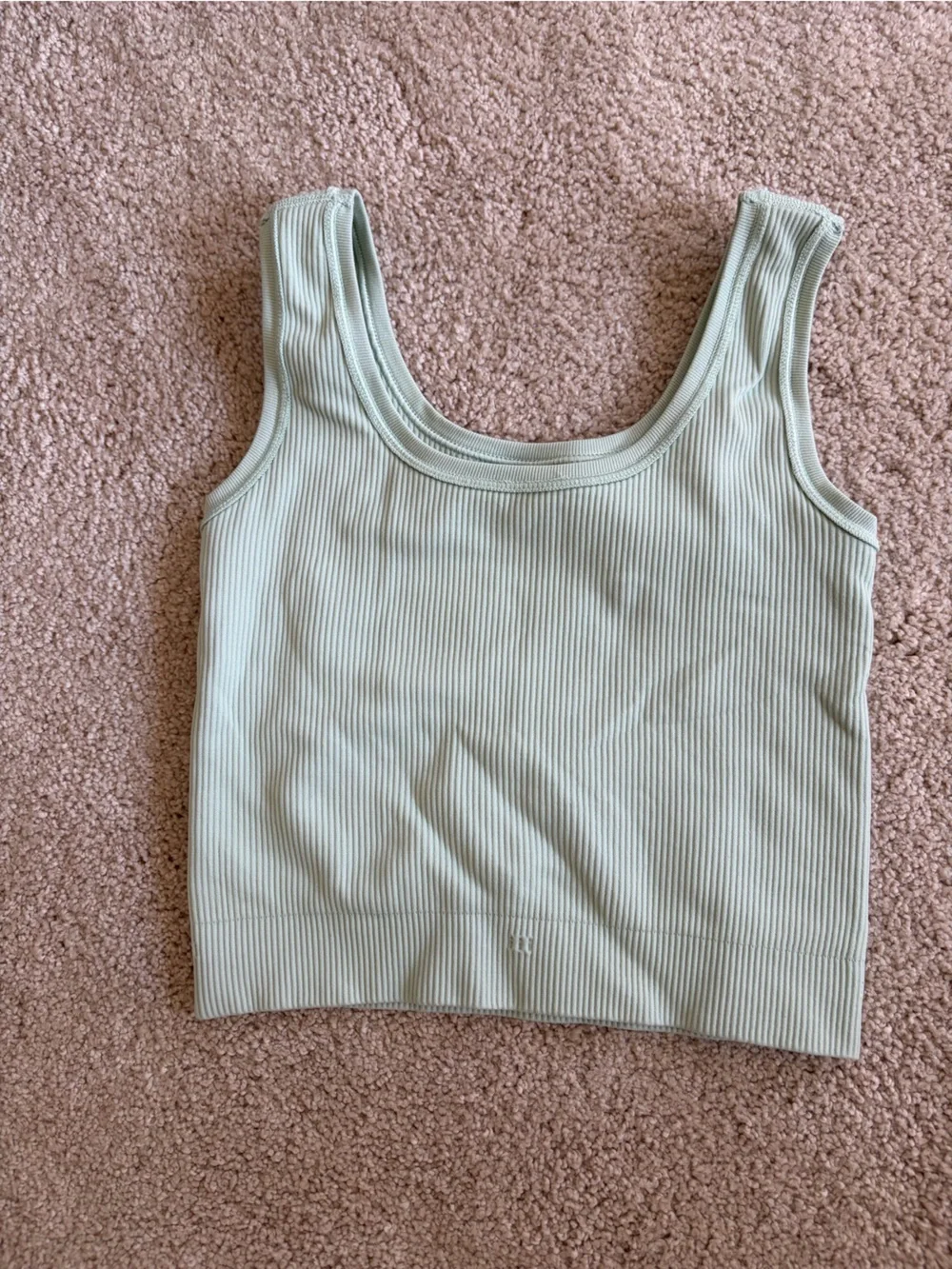 Athleta Rise Above Ribbed Scoop Tank Top in Light Sage Green